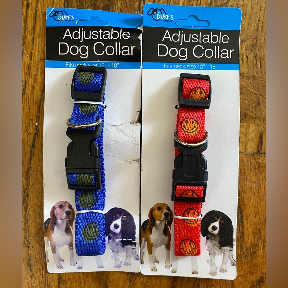 Dukes Adjustable Dog Collar NWT set of 2